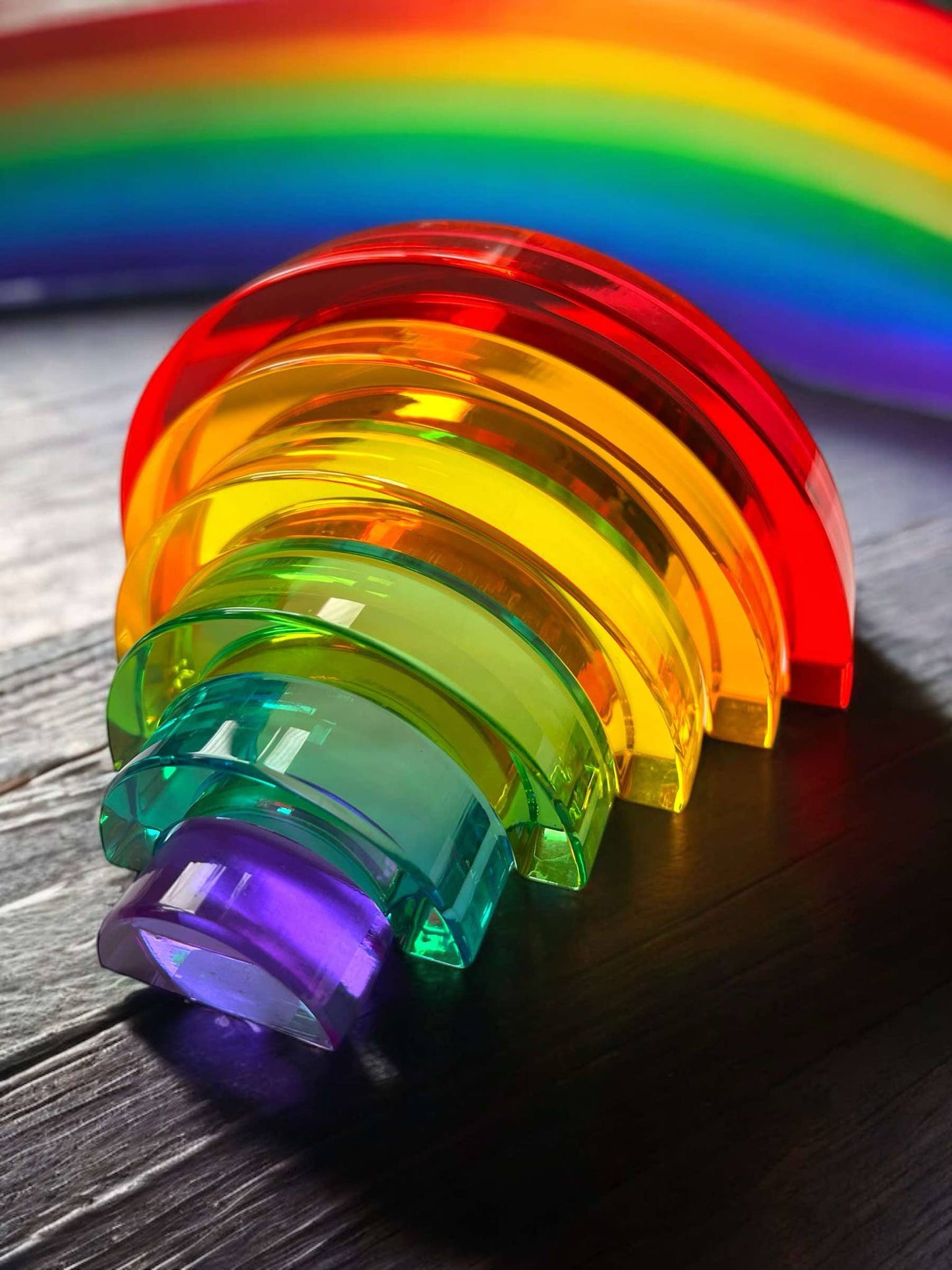 **pre-order (ships in 2-3 weeks)**6-piece small crystal clear rainbow lucite blocks – high transparency acrylic