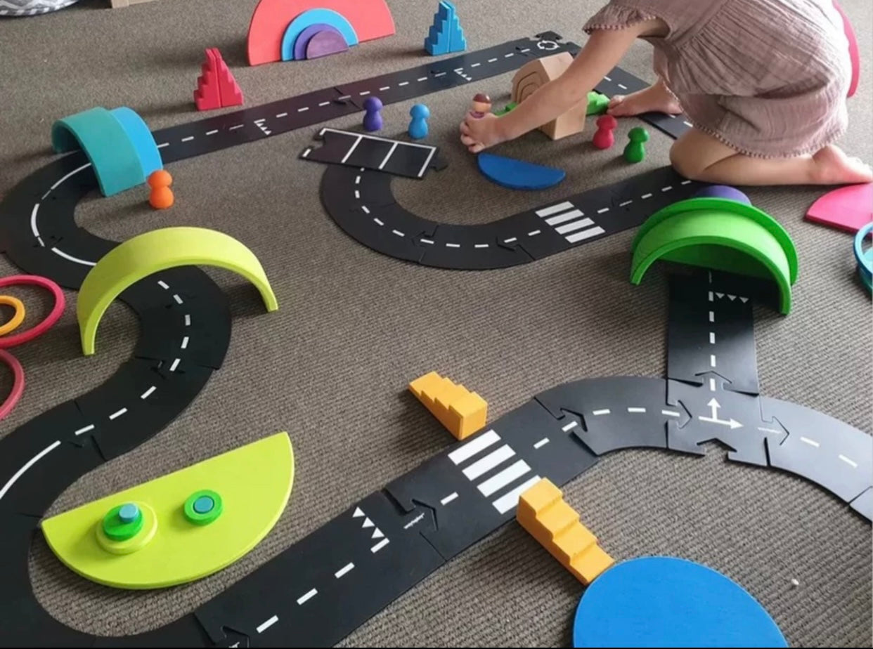 rubber roads play set