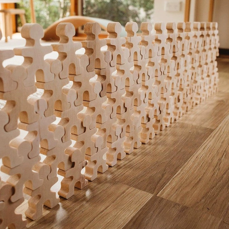 32 pcs wooden little balancing people stacking set