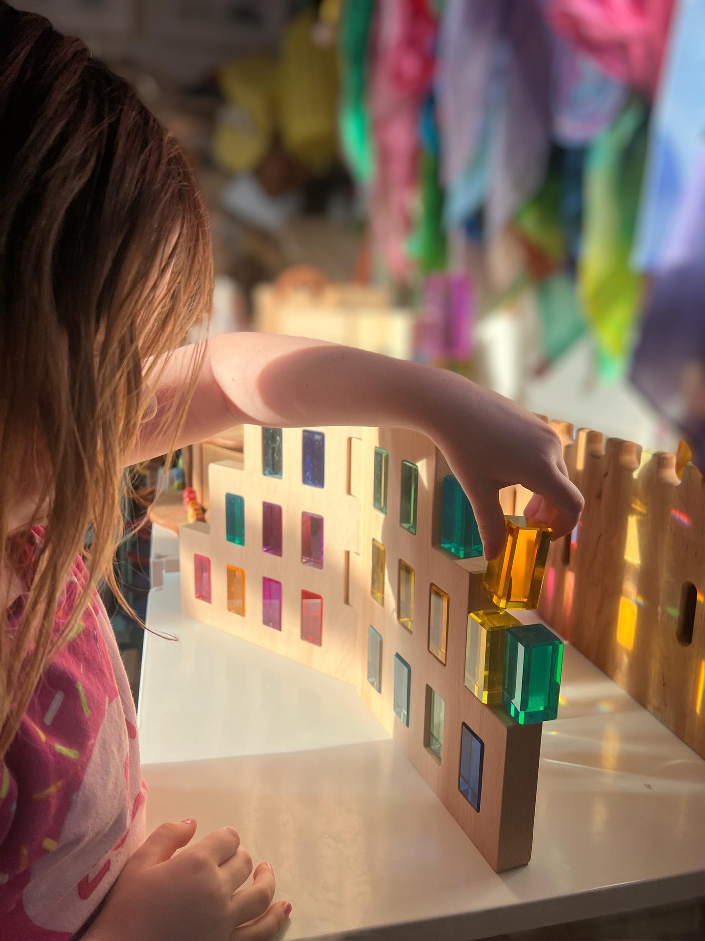 2 pcs wooden skyline window building set only