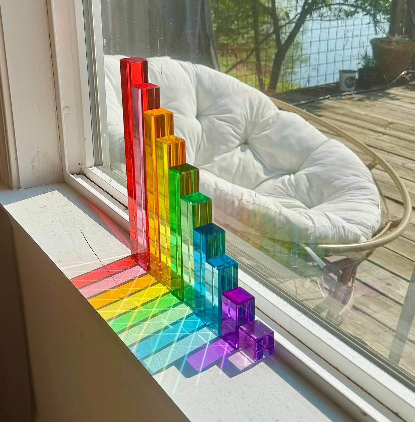 **pre-order (ships in 2-3 weeks)**10-piece crystal clear pyramid lucite blocks – high transparency acrylic stair blocks