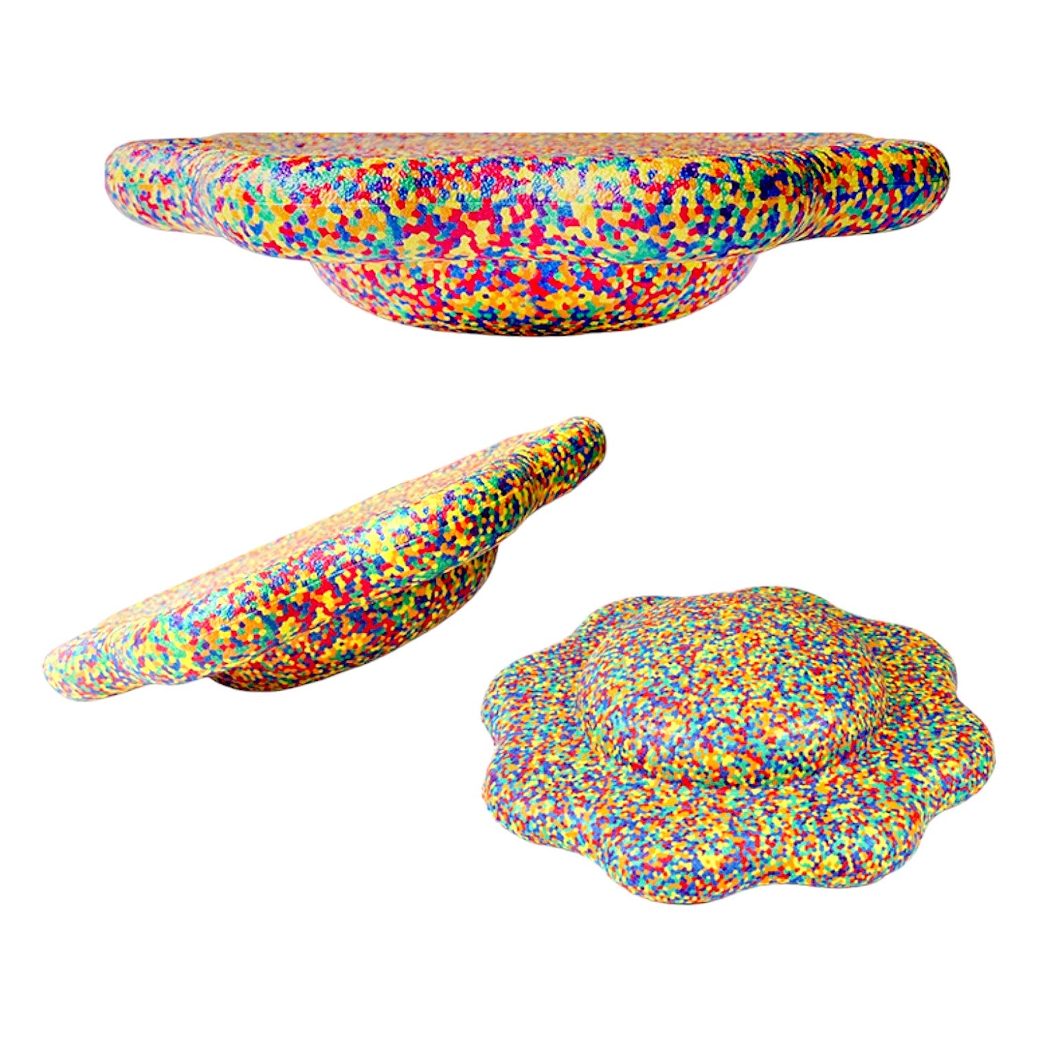 Flower-Shaped Balance Board for Stepping Stones - Rainbow Confetti
