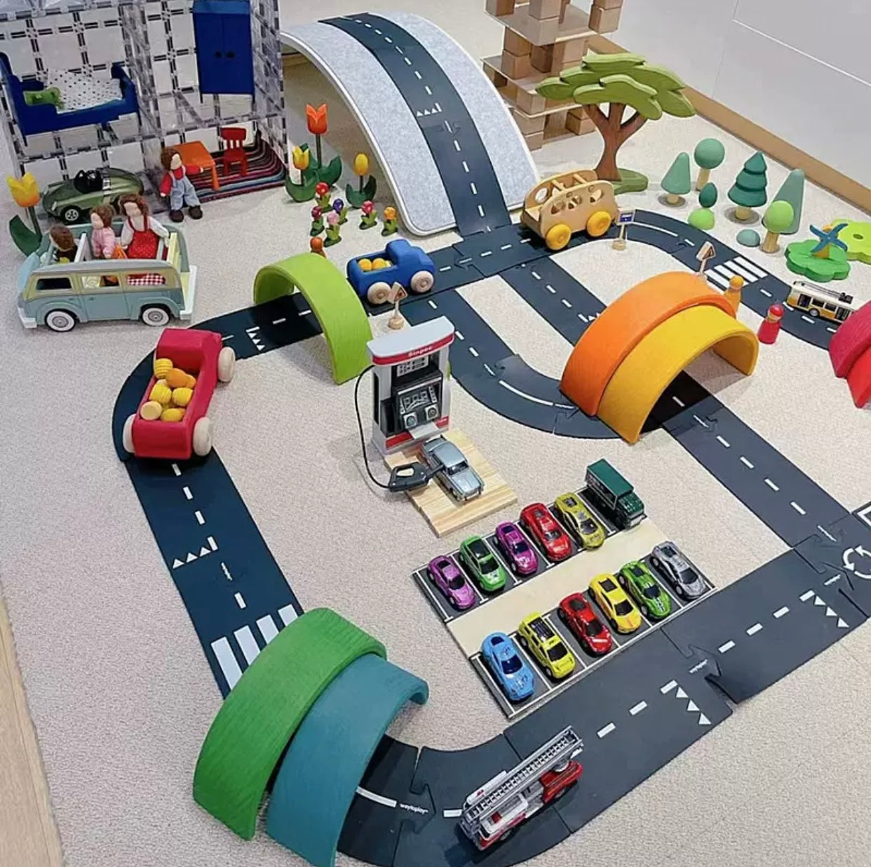 rubber roads play set