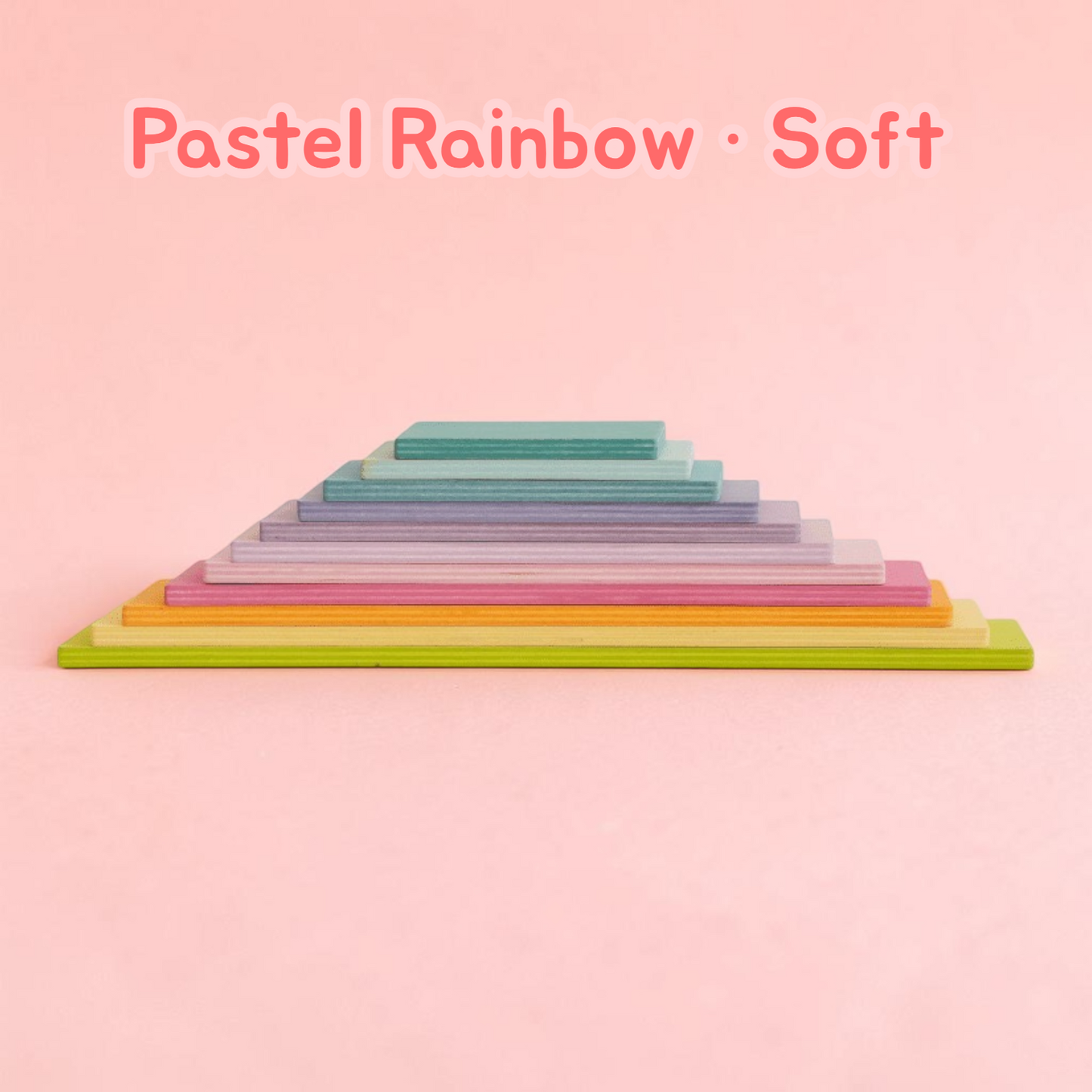 upgraded stained basswood (linden wood) rainbow stackers & building boards | classic & pastel | bright & soft