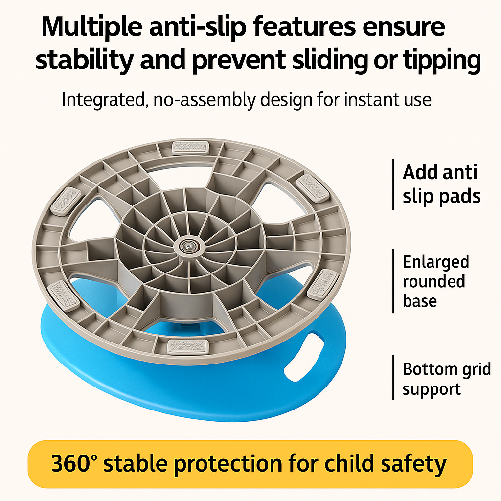 upgraded sensory spinning balance chair – one-piece, no assembly needed