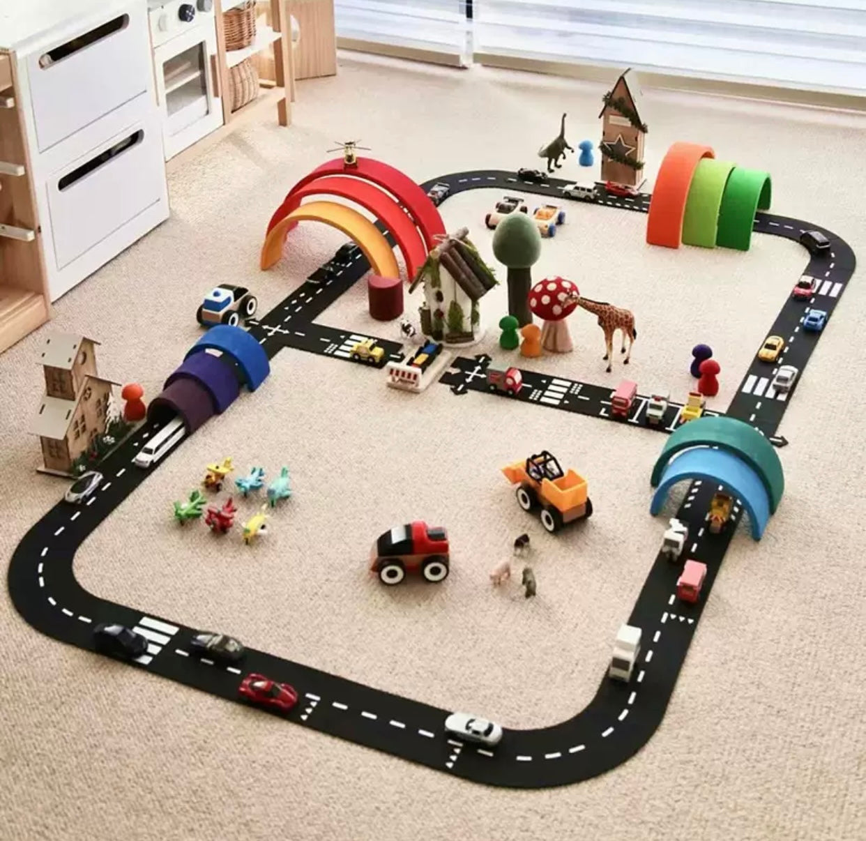 rubber roads play set