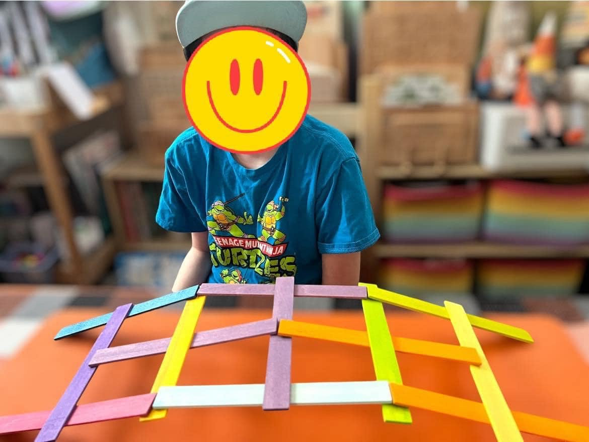 120-piece stained wooden leonardo building sticks – da vinci’s bridge stem set