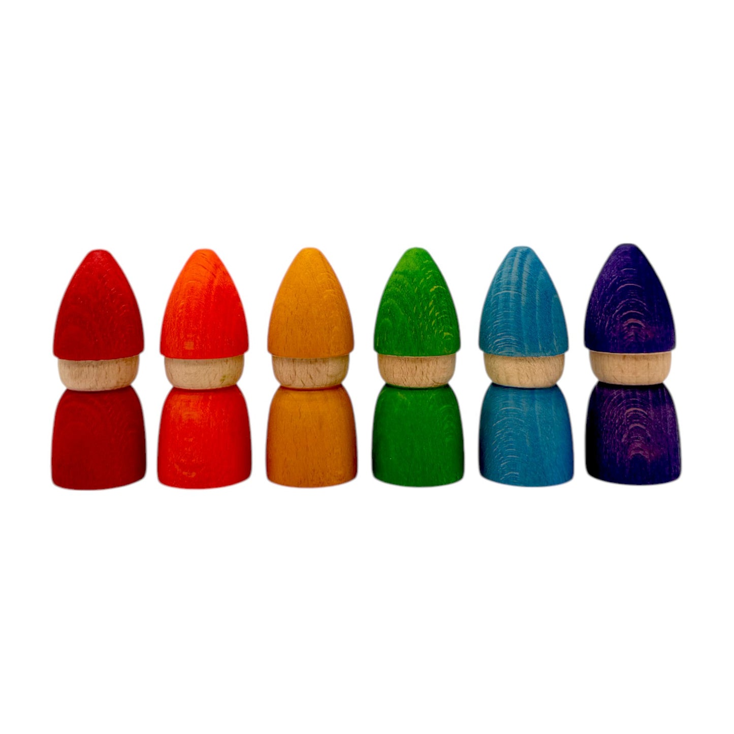 rainbow & pastel wooden peg dolls collection – 5 styles