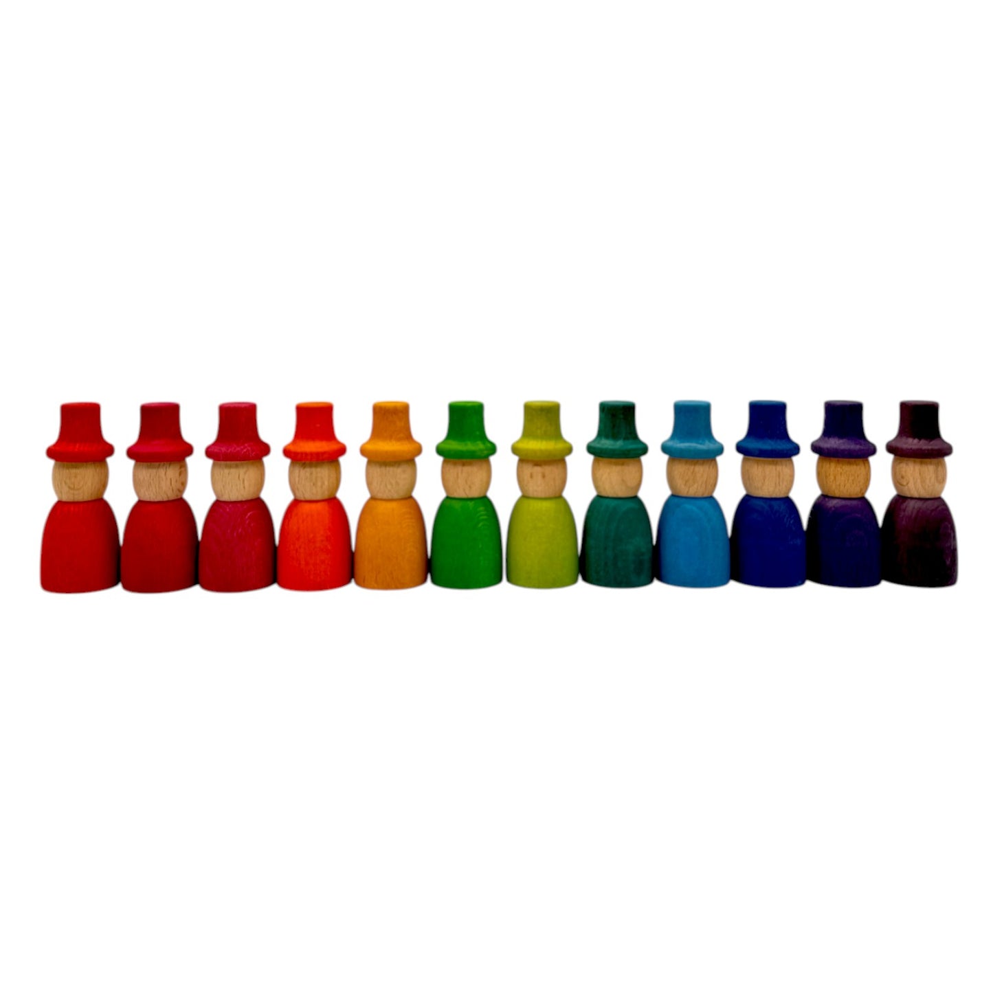 rainbow & pastel wooden peg dolls collection – 5 styles