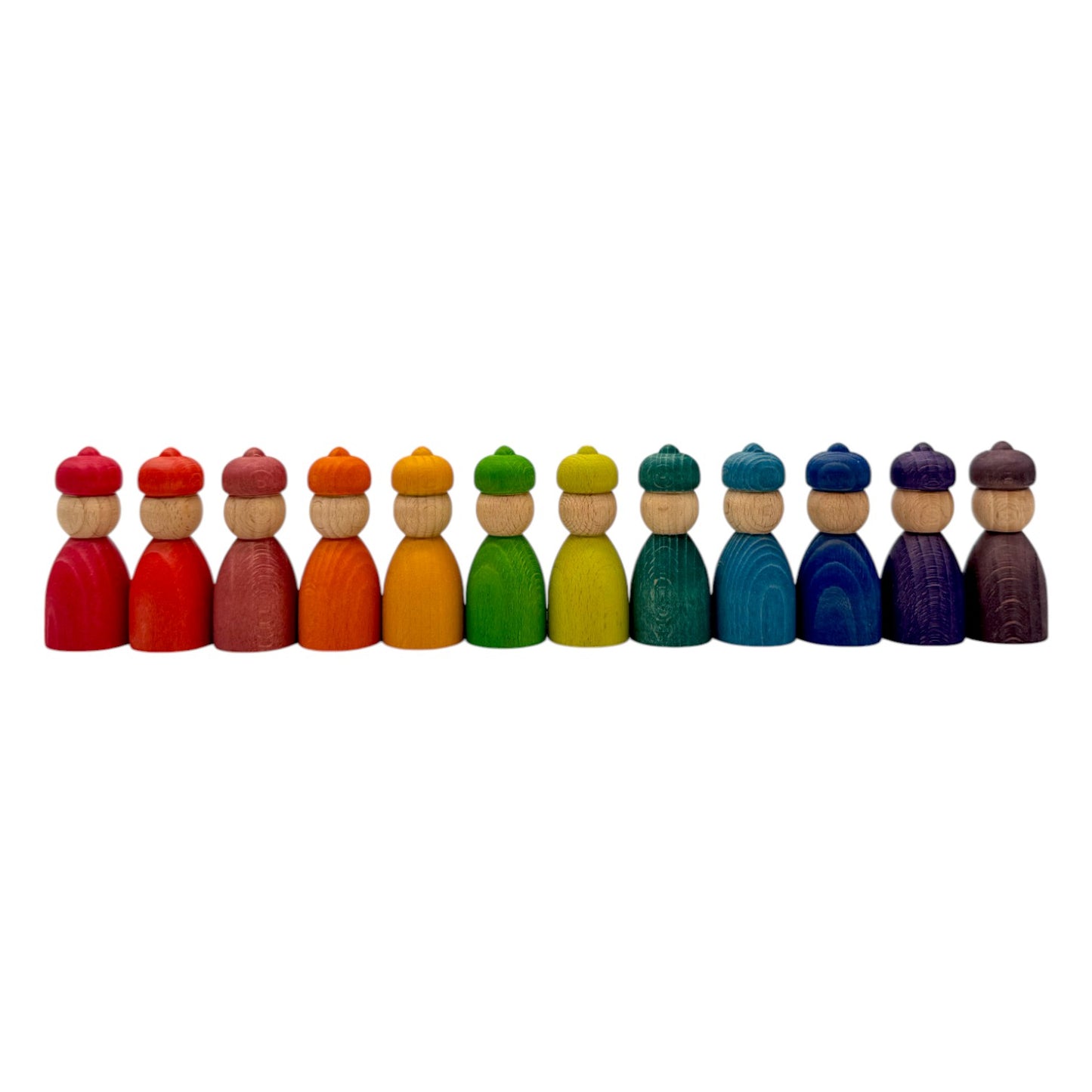 rainbow & pastel wooden peg dolls collection – 5 styles