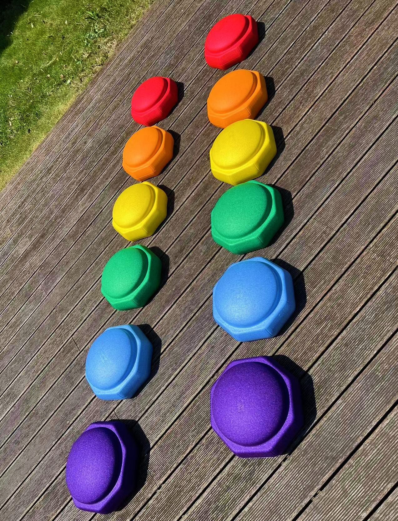 6 pieces rainbow stepping stones set
