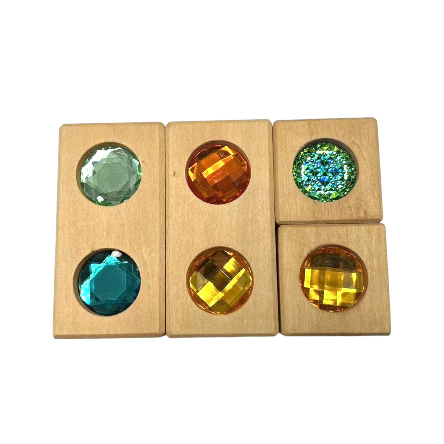 4 pcs cube and cuboid gemmed stacking blocks set