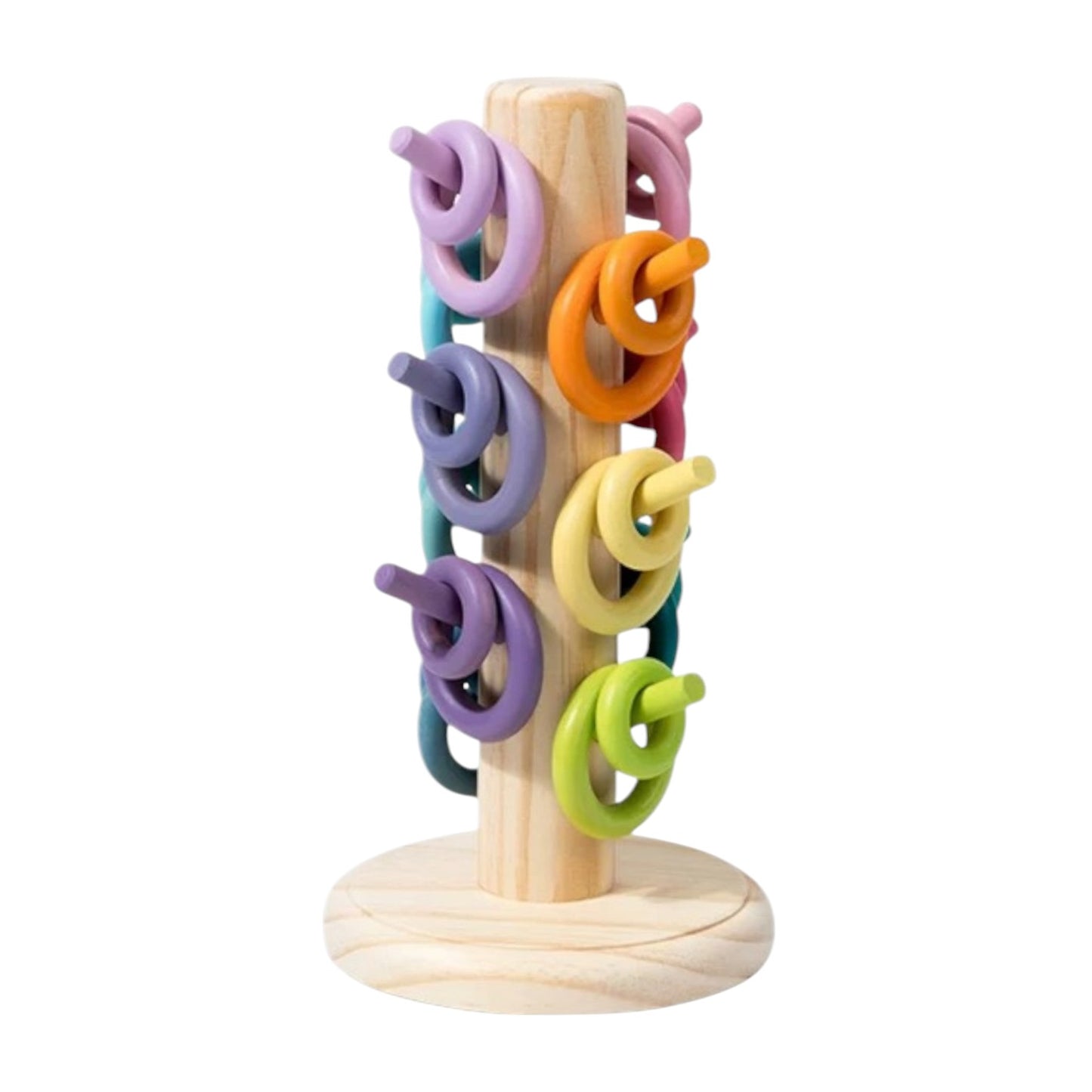 12 dowels sorting helper tree with 24 building rings set
