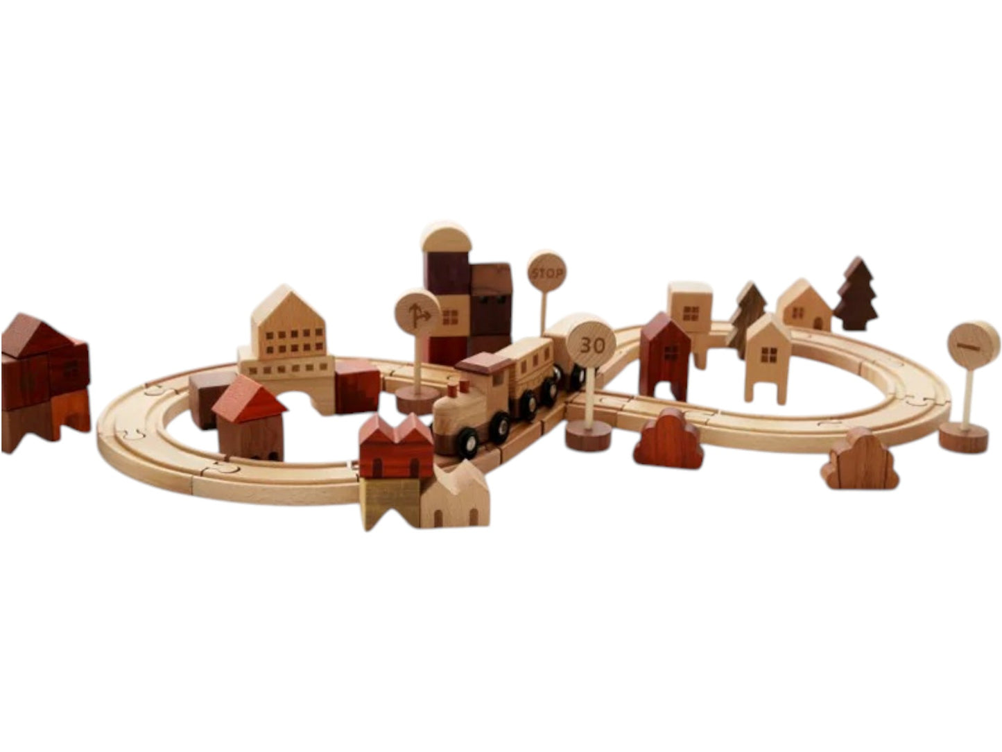 56 pcs town exploration train set with track