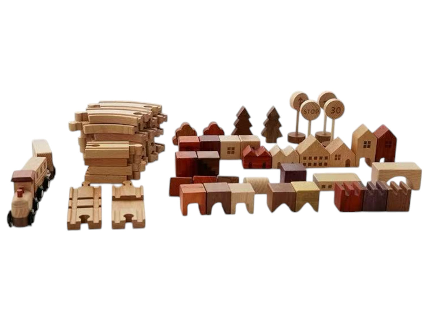 56 pcs town exploration train set with track
