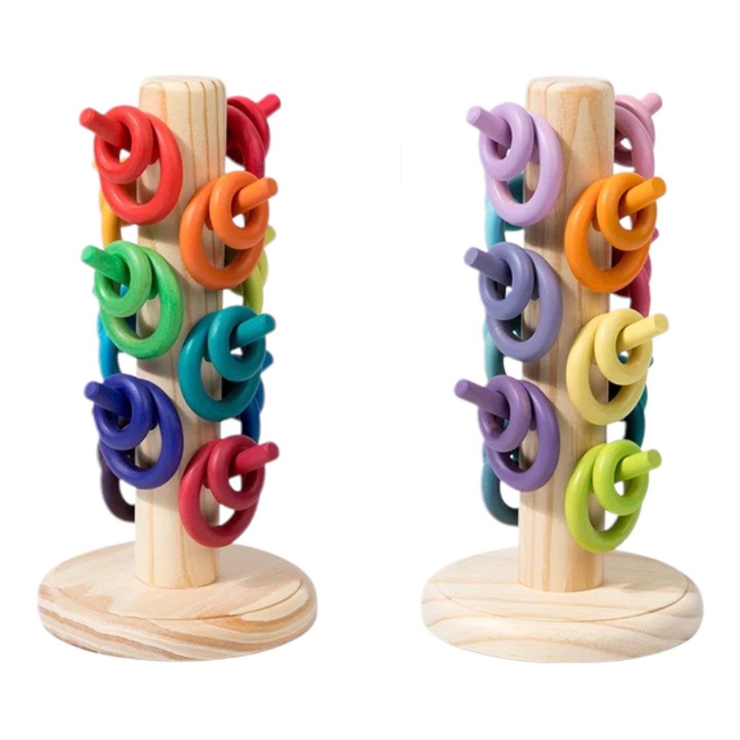 12 dowels sorting helper tree with 24 building rings set
