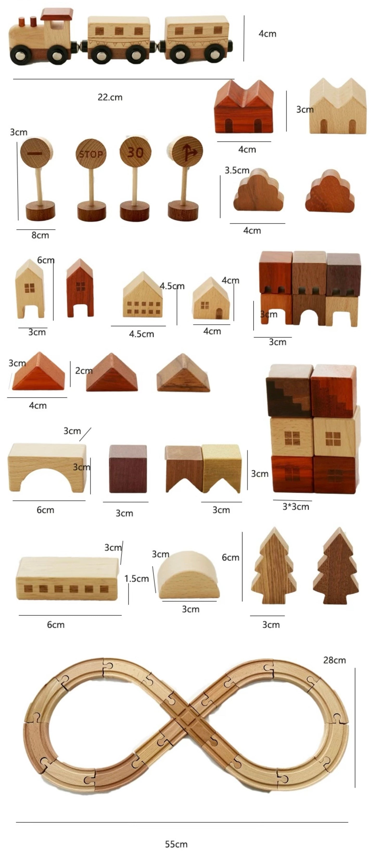 56 pcs town exploration train set with track