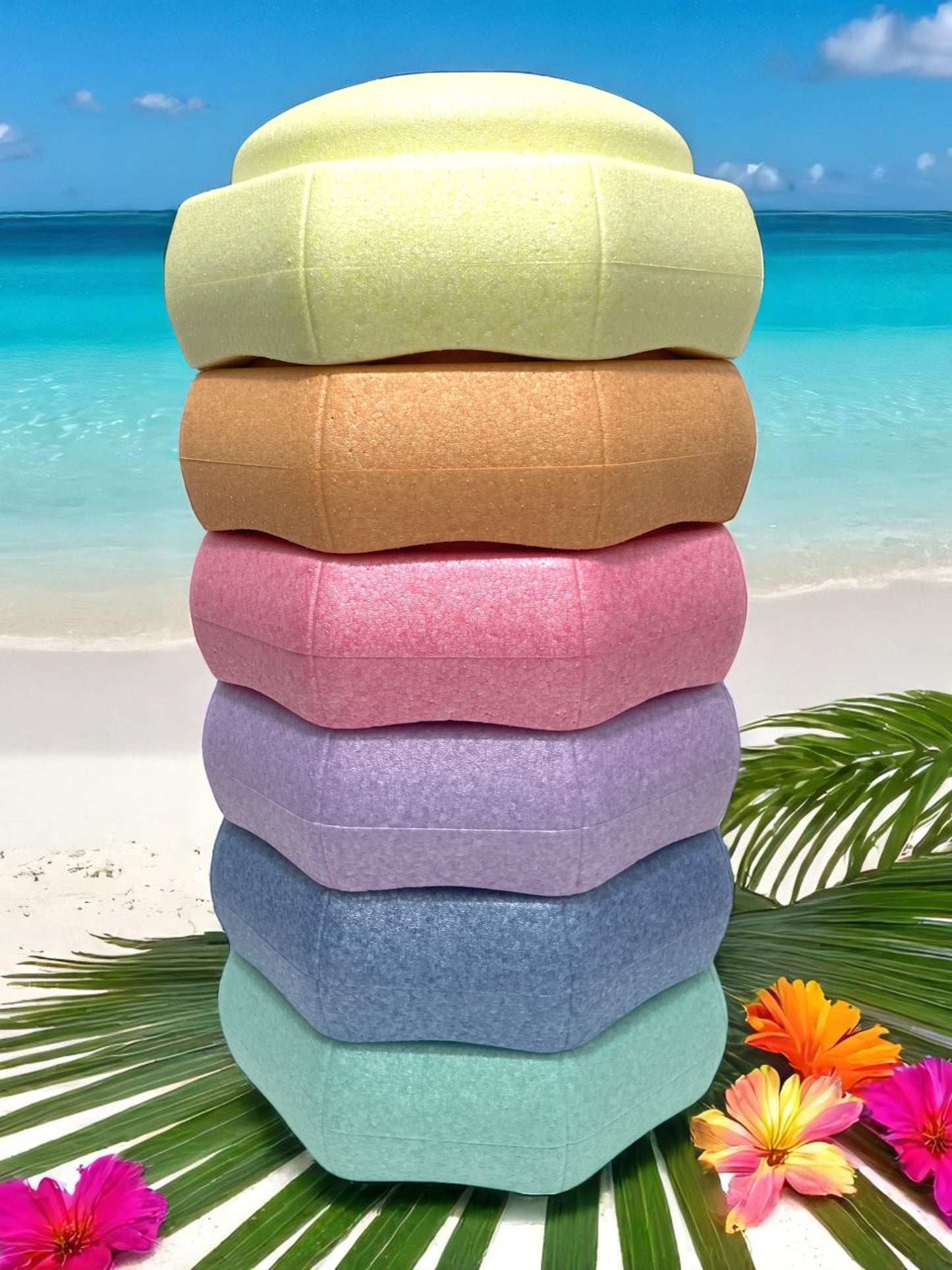 6 pieces pastel rainbow stepping stones set