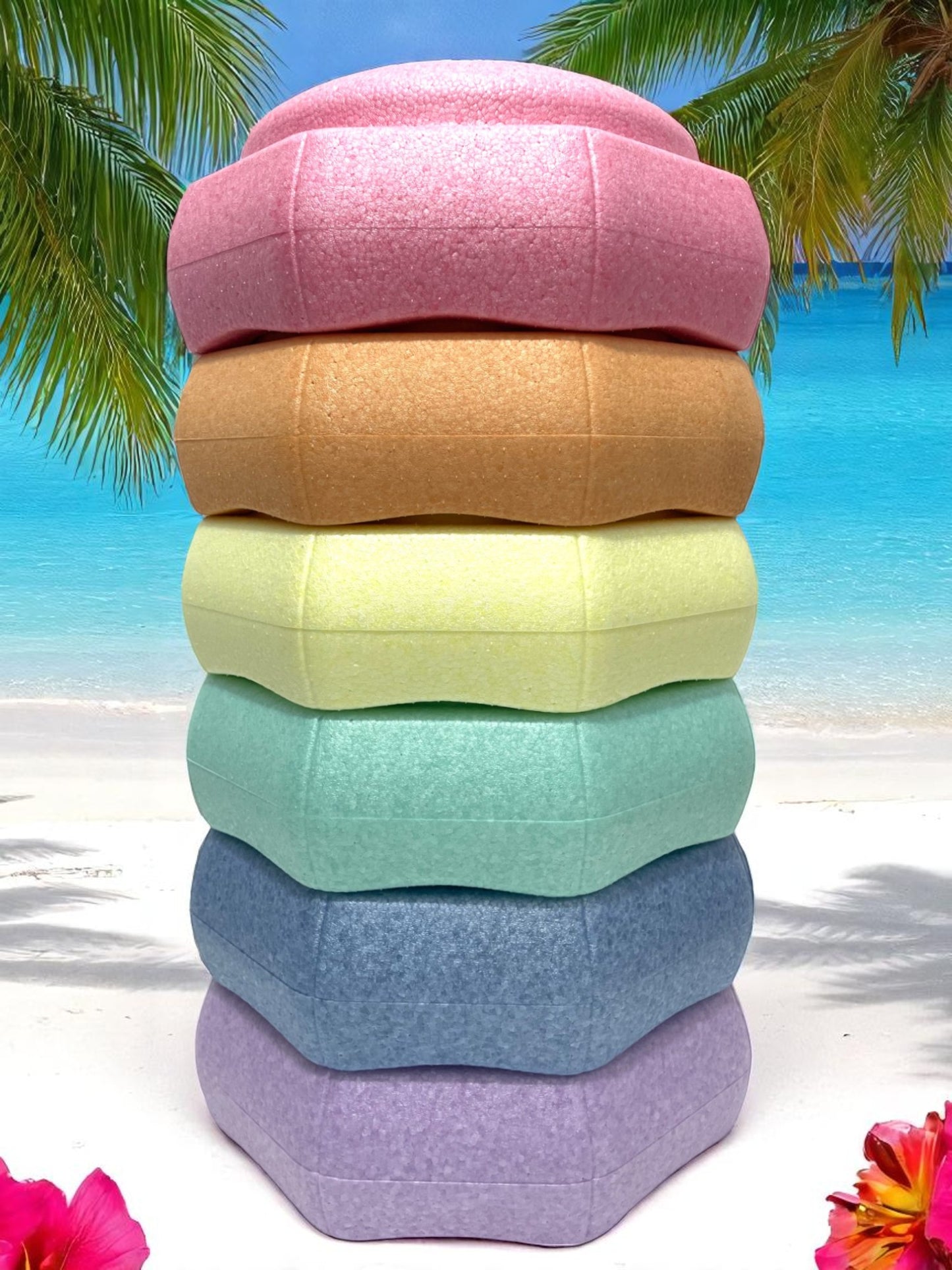 6 pieces pastel rainbow stepping stones set