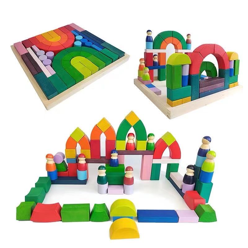 **pre-order (ships in 1-2 weeks)**large stained romanesque stacking puzzles building blocks