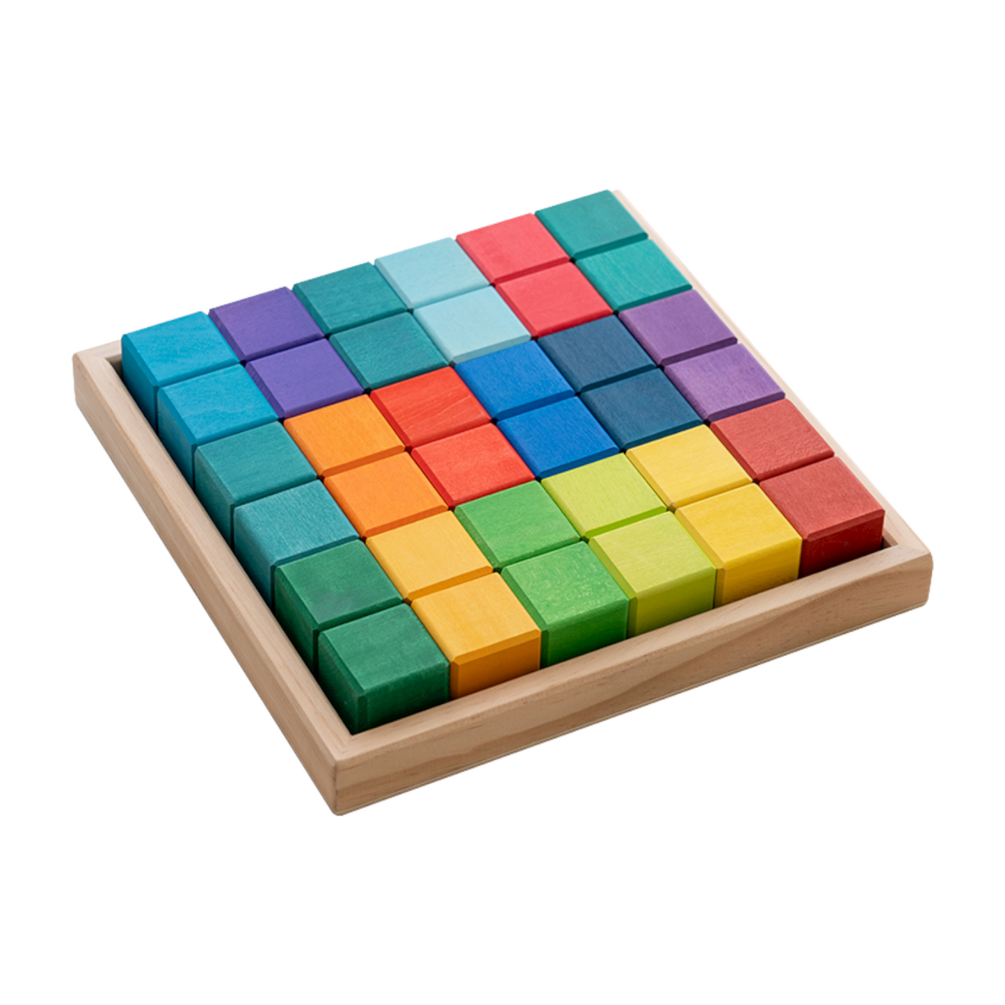 36 pcs stained rainbow mosaic building blocks in primary colors