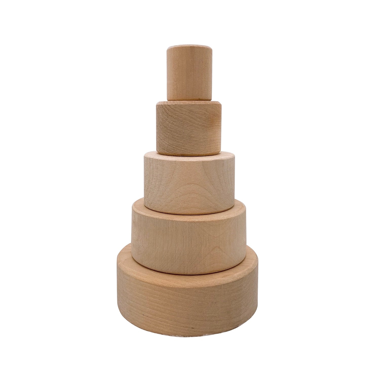 5 pcs natural wooden stacking nesting cup bowl set