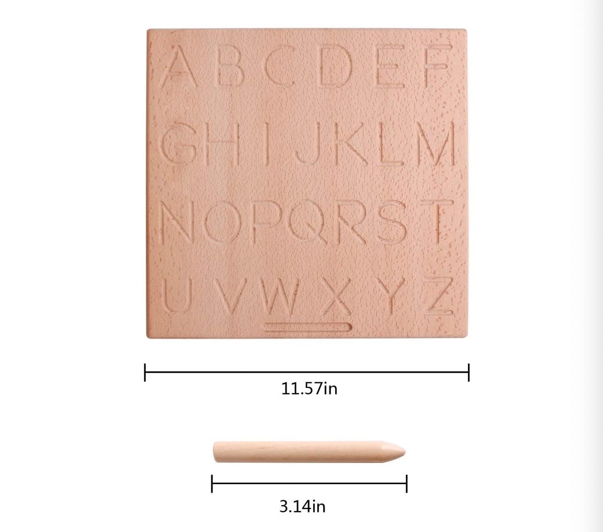 alphabet wooden tracing board reversible abc learning & education aid