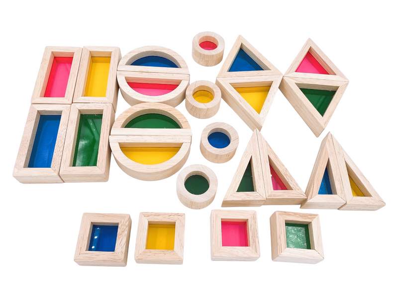 Wooden rainbow blocks sales