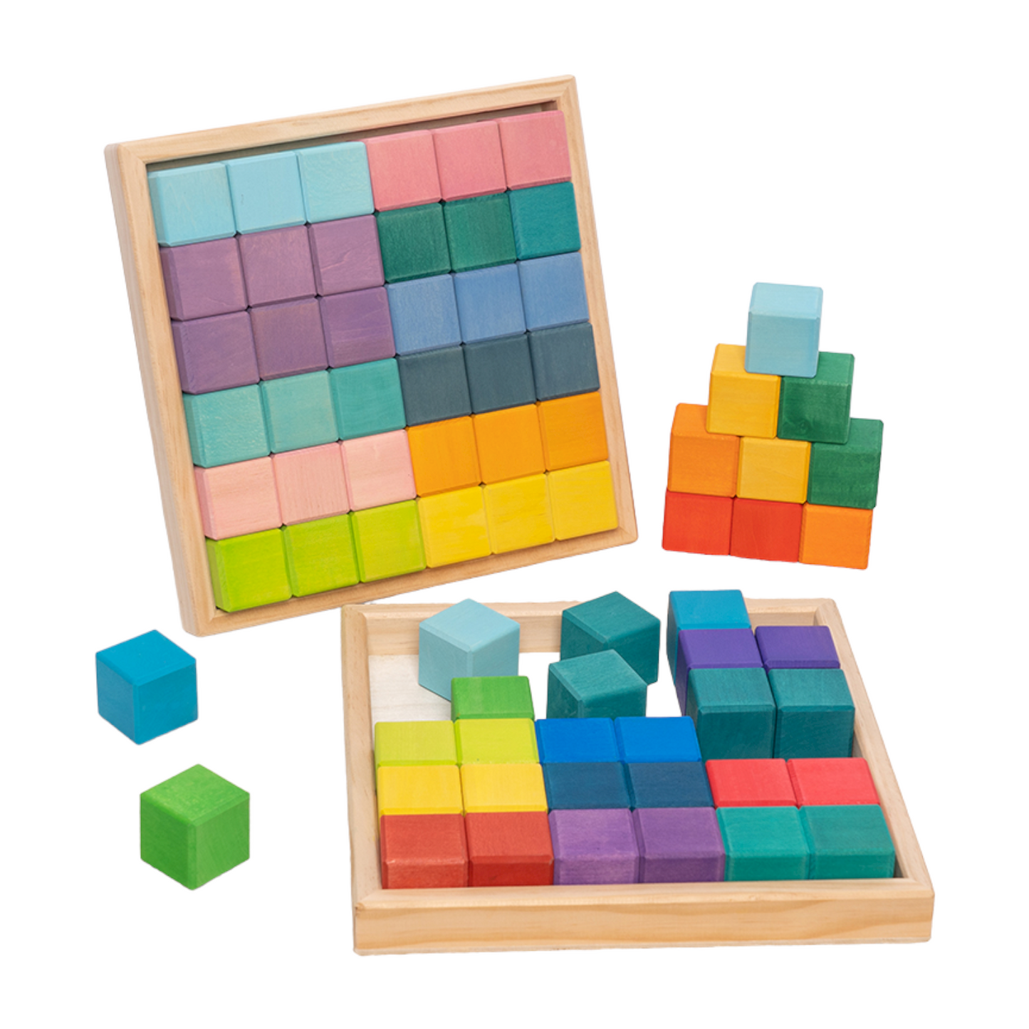 36 pcs stained rainbow mosaic building blocks in pastel/macaron colors