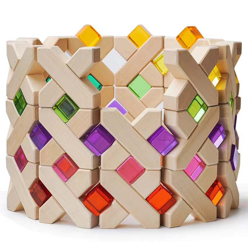 32 pcs x-shape blocks set with storage tray