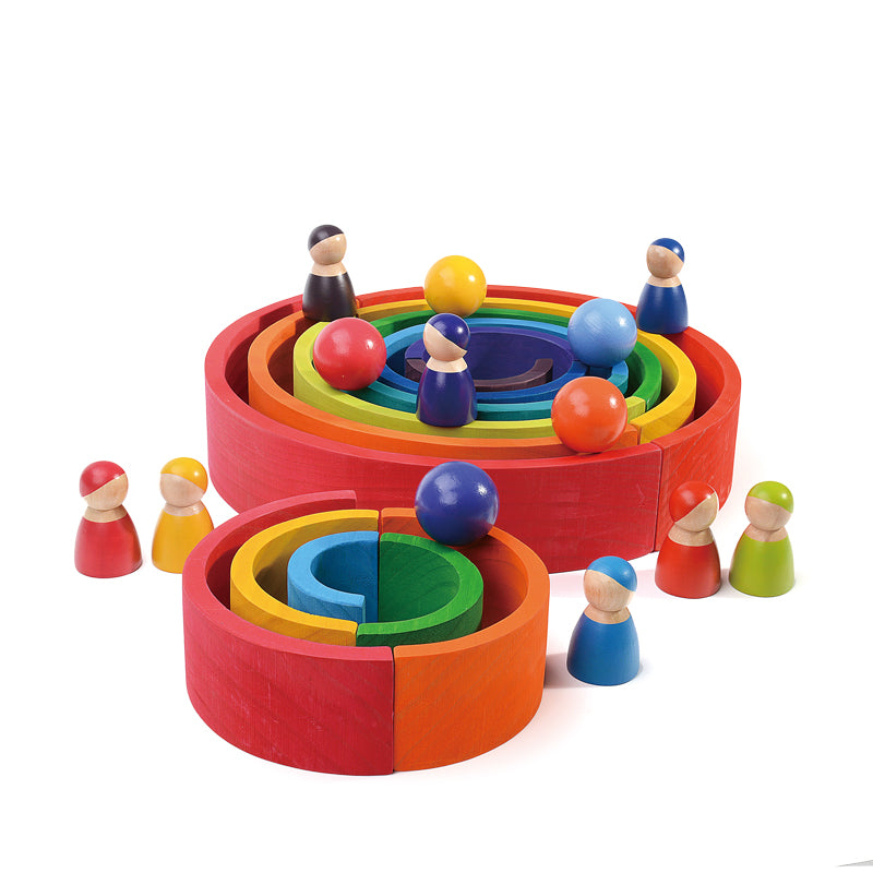 6 pcs wooden balls in rainbow colors diameter 1.8 inches