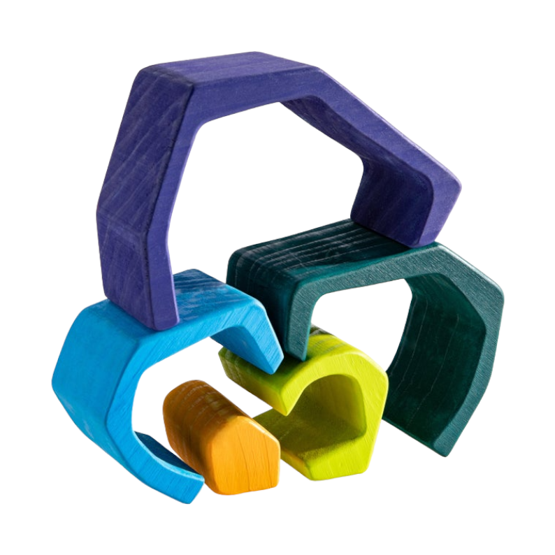 5-piece stone caves stacking block set