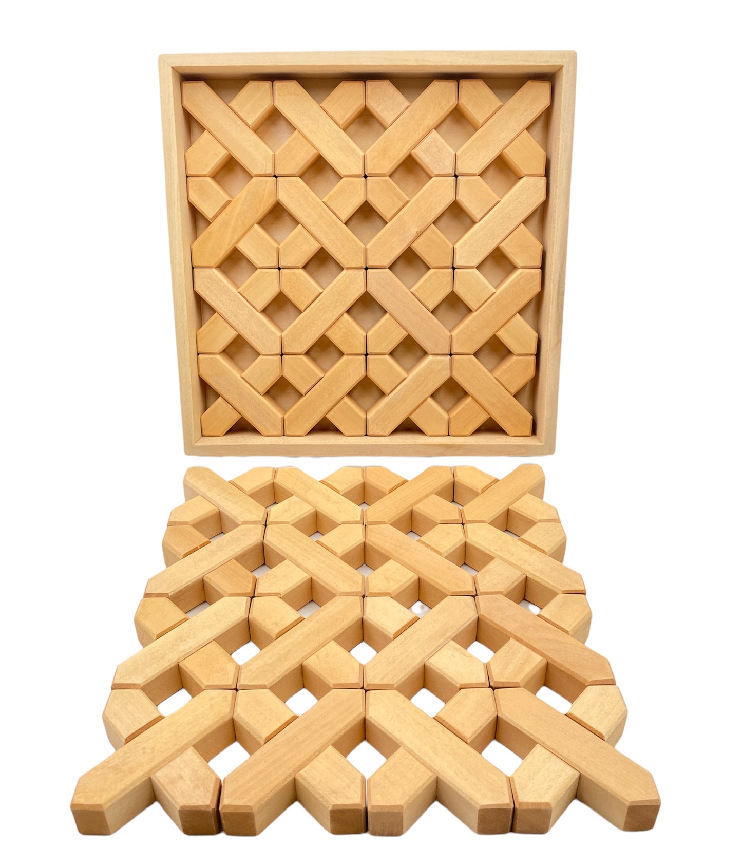 32 pcs x-shape blocks set with storage tray