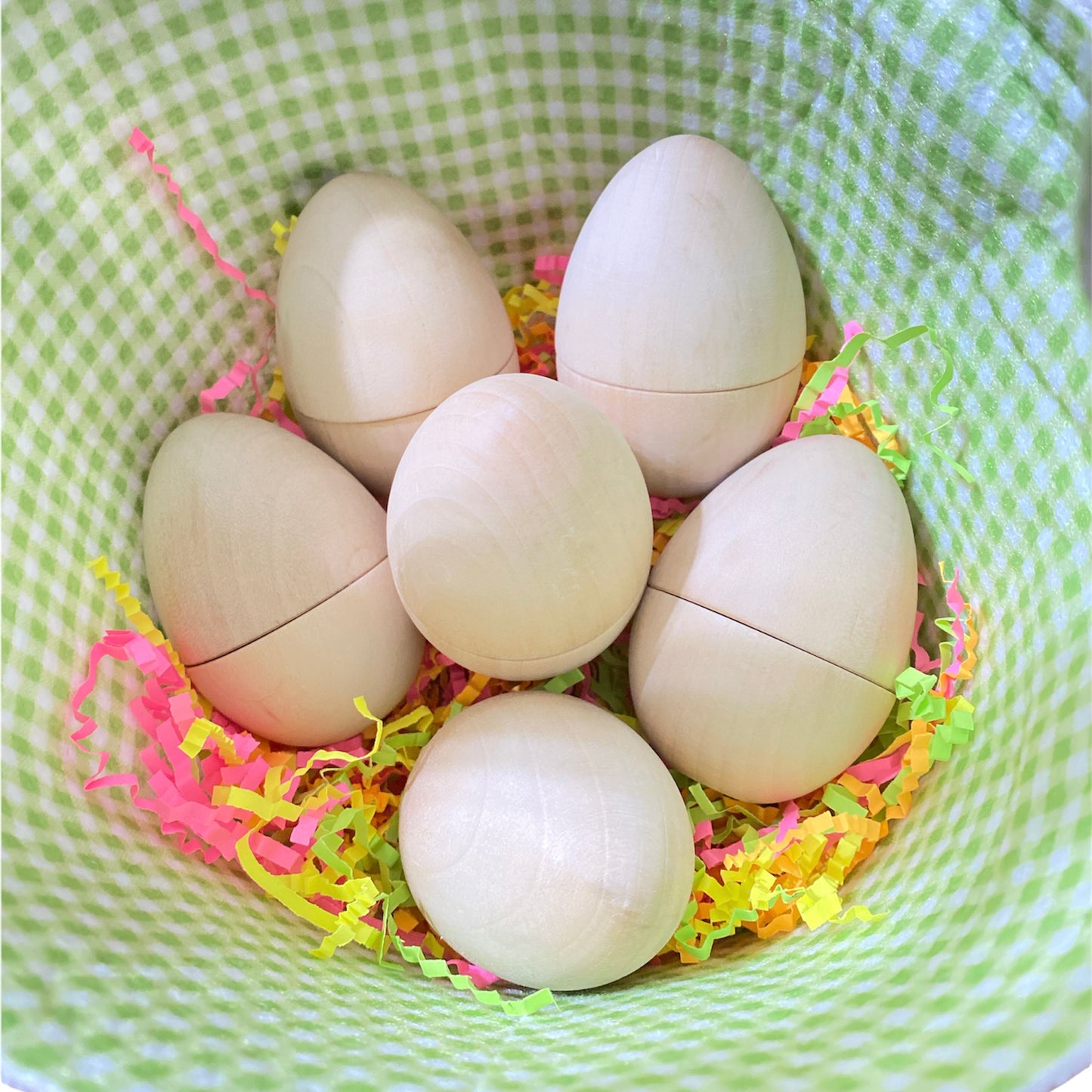 6 pcs magnetic natural wooden eggs