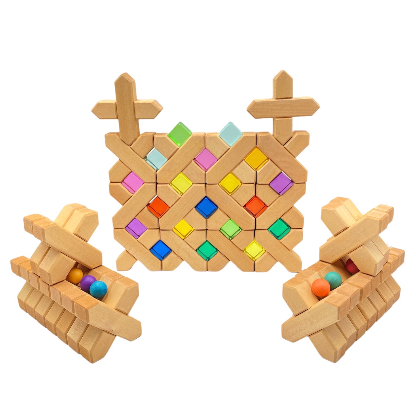 32 pcs x-shape blocks set with storage tray