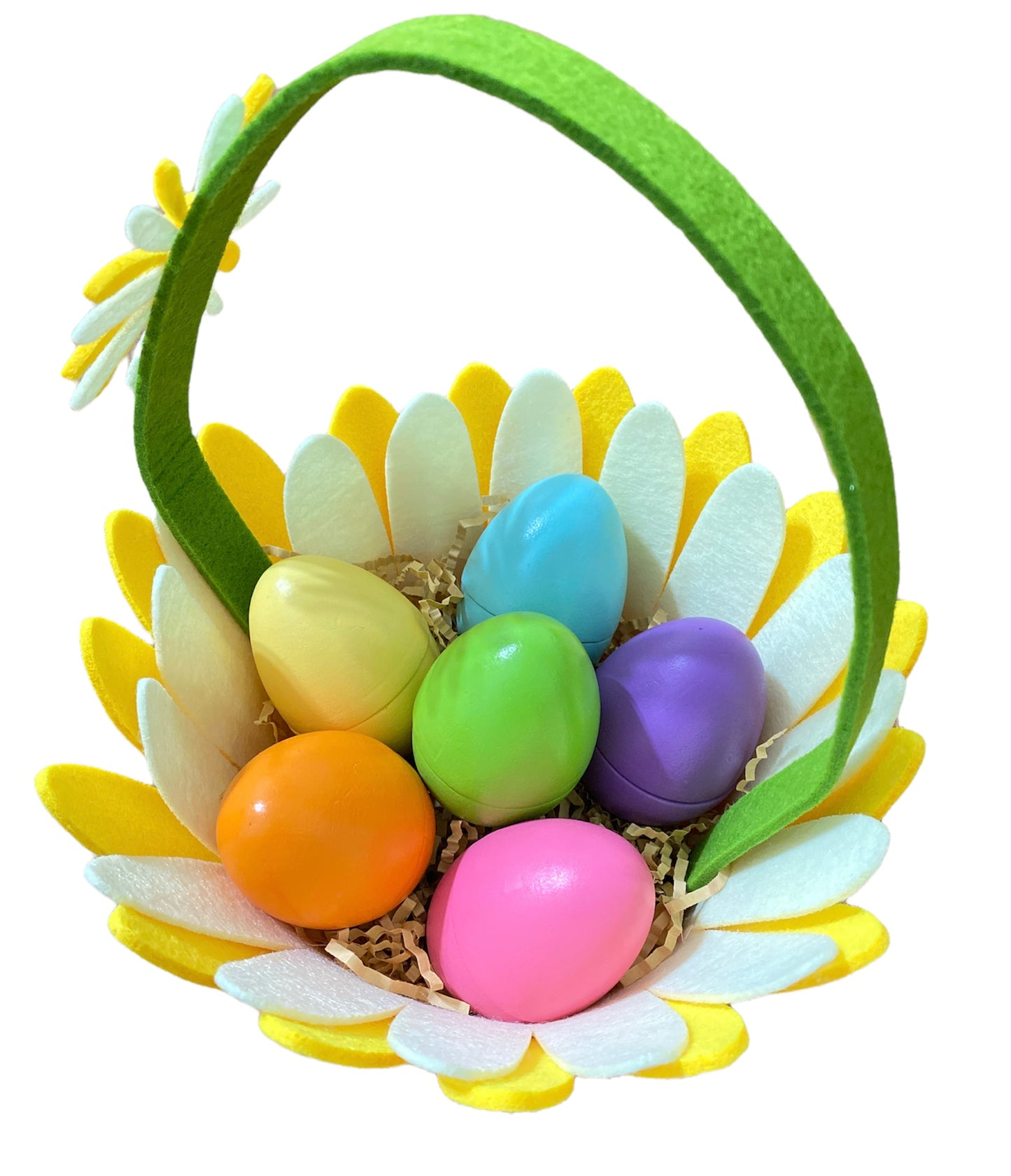 6 pcs stained magnetic wooden eggs in pastel/macaron colors