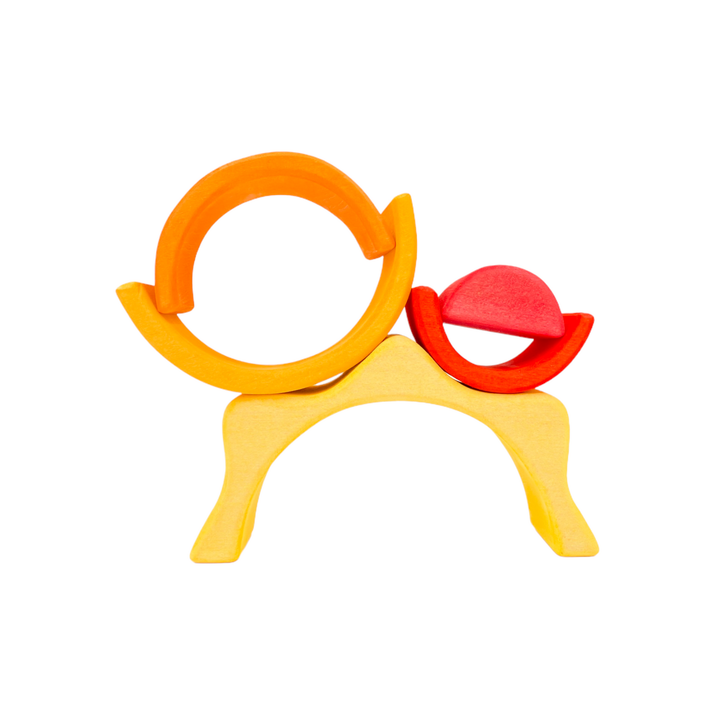 5 pcs stained mini size wooden sun rainbow stacker
