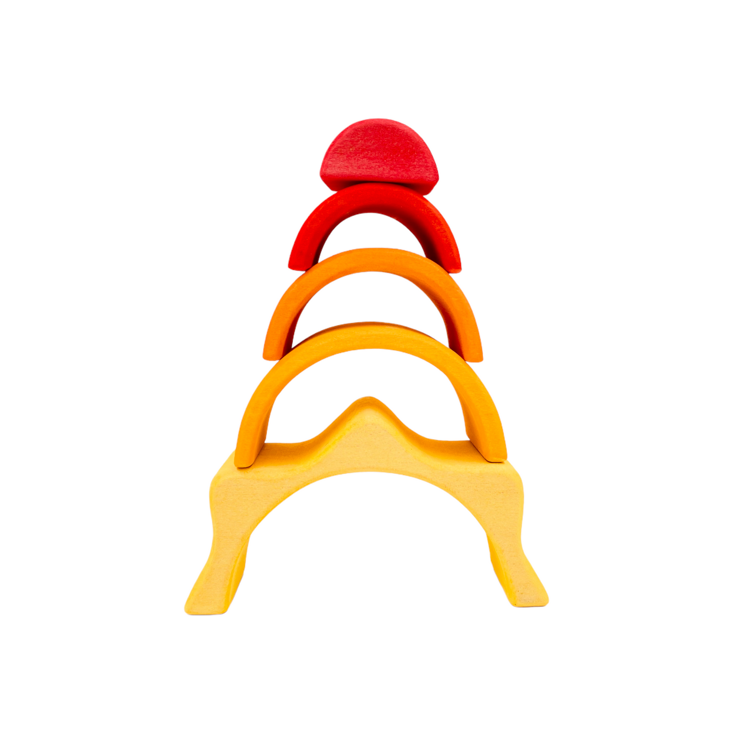 5 pcs stained mini size wooden sun rainbow stacker