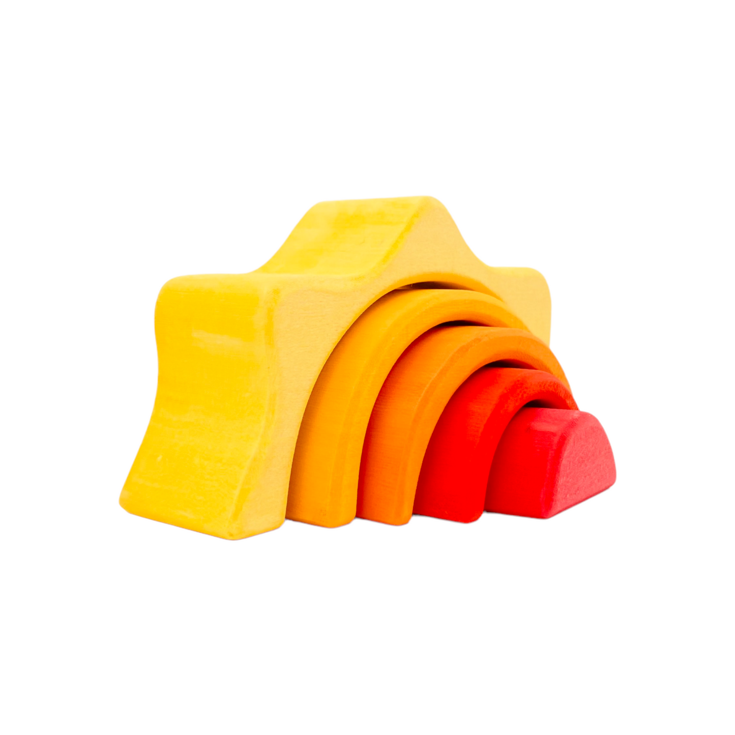5 pcs stained mini size wooden sun rainbow stacker