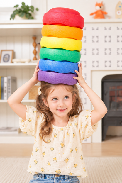 NEW Small Rainbow EPP Stepping Stones – Set of 6 Lightweight Balance Stones
