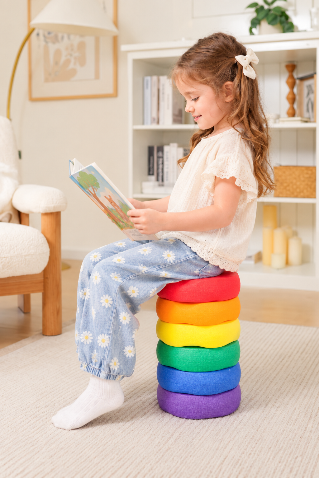new small rainbow epp stepping stones – set of 6 lightweight balance stones