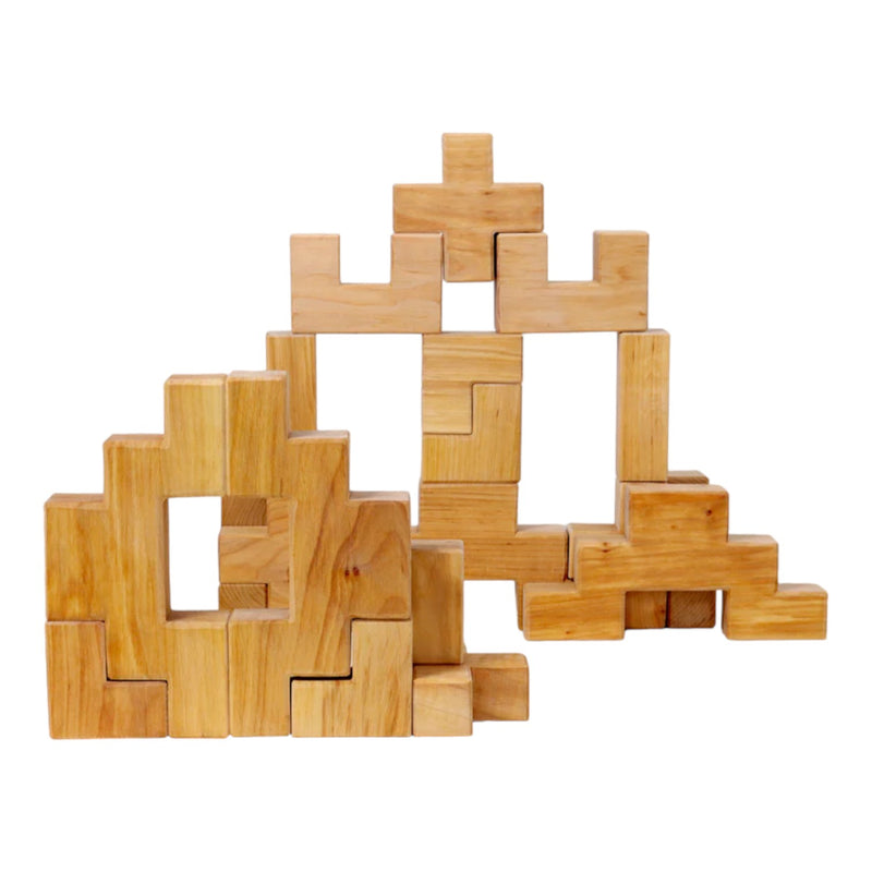 19 Pcs Wooden Stairway Building Blocks Set