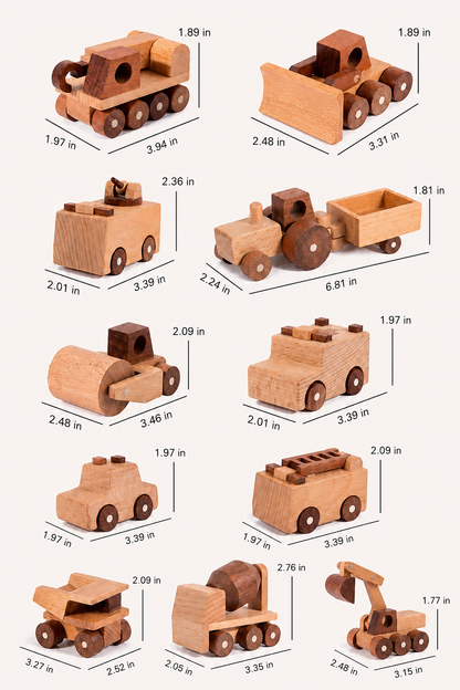 Natural Wooden Construction & Emergency Vehicles | 11 Styles Available
