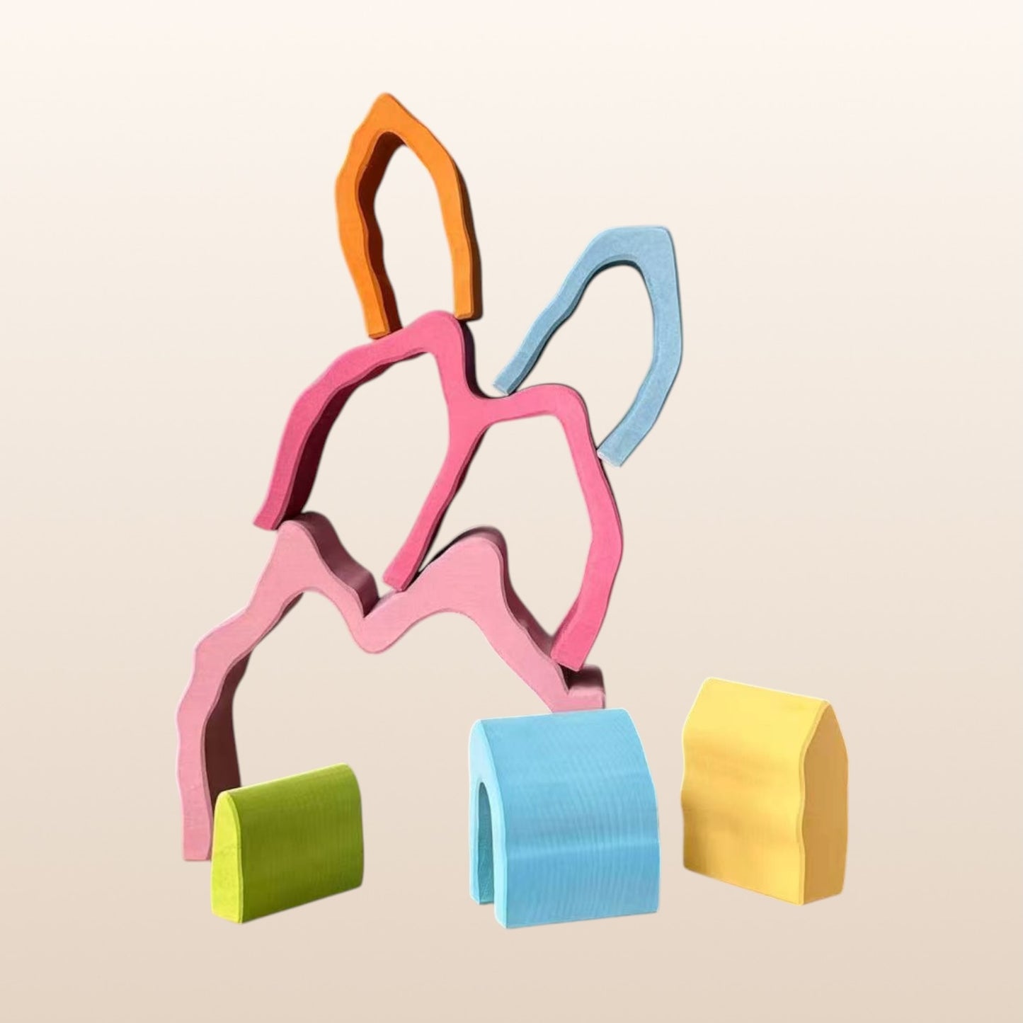 **pre-order (ships in 2-3 weeks)**handmade stained basswood stacker collection | fire, coral, wave & cave | montessori waldorf wooden open-ended toy