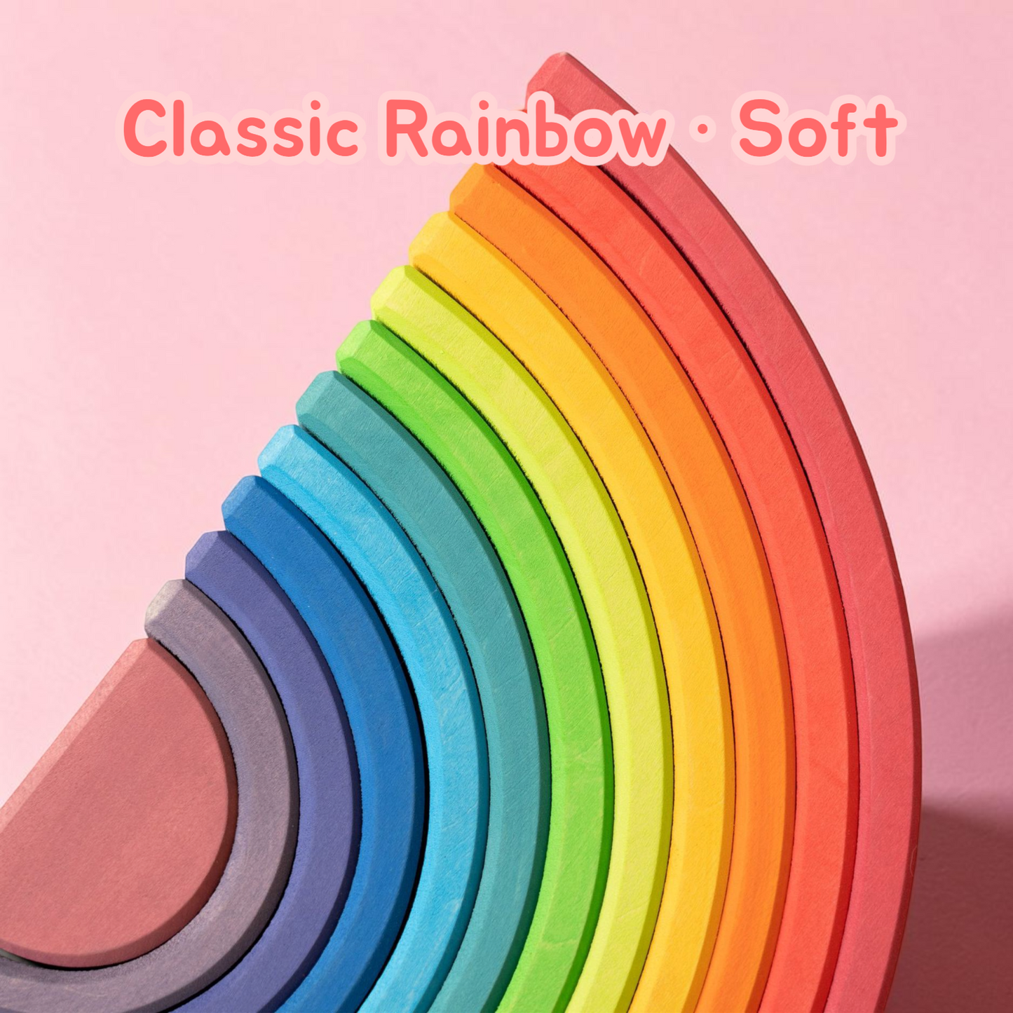upgraded stained basswood (linden wood) rainbow stackers & building boards | classic & pastel | bright & soft