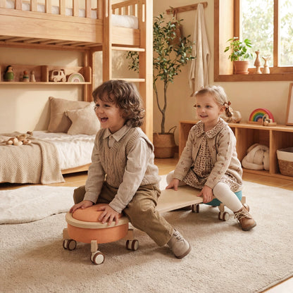 Wooden Roller Car Connector Set for Stepping Stones