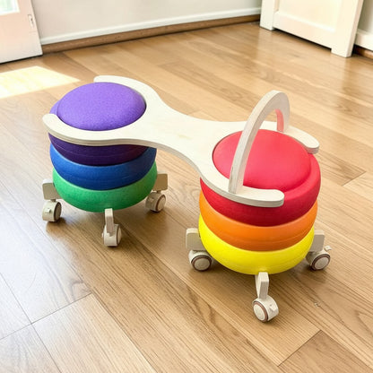 Wooden Roller Car Connector Set for Stepping Stones