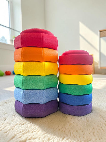 NEW Small Rainbow EPP Stepping Stones – Set of 6 Lightweight Balance Stones