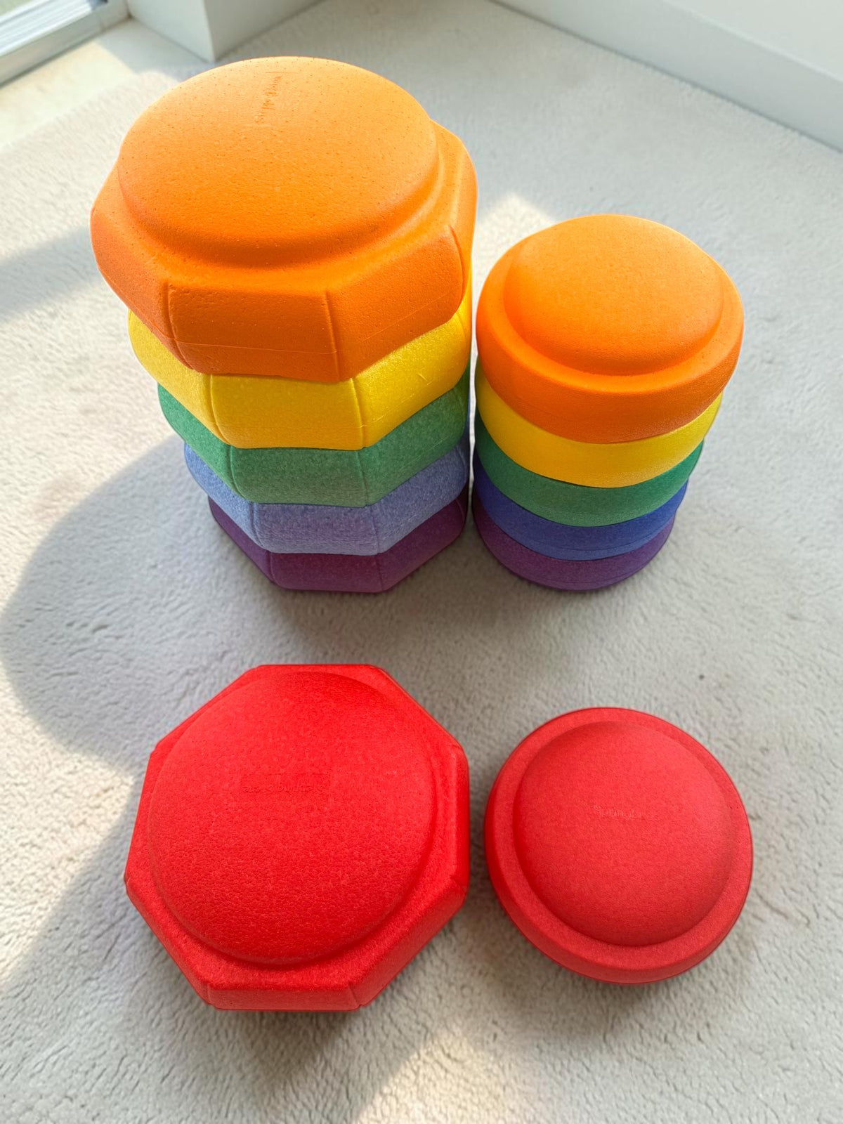 new small rainbow epp stepping stones – set of 6 lightweight balance stones