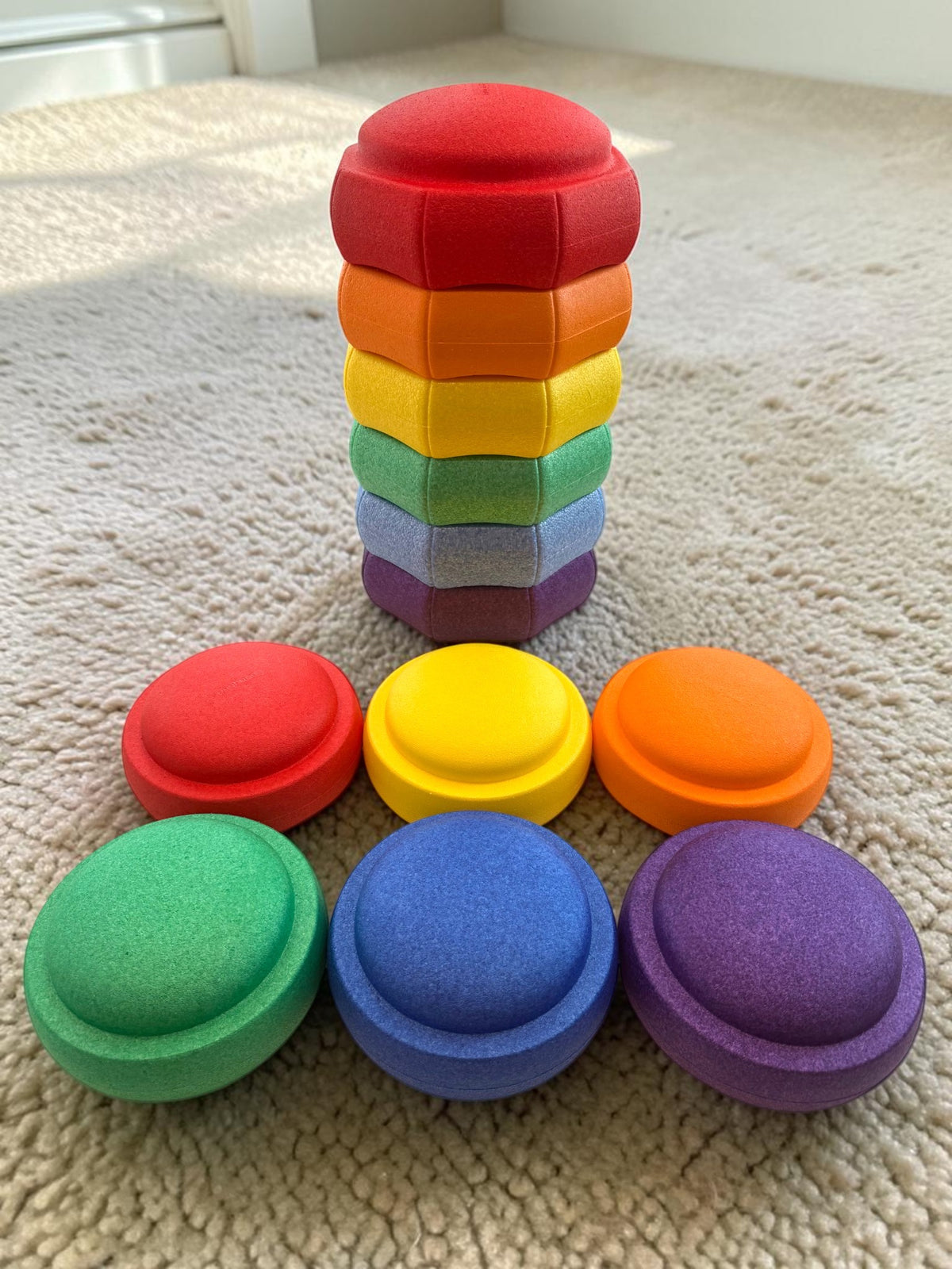 new small rainbow epp stepping stones – set of 6 lightweight balance stones